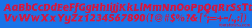 FlemingBolditalic Font – Red Fonts on Blue Background