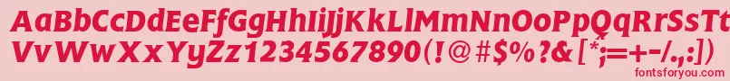 FlemingBolditalic Font – Red Fonts on Pink Background