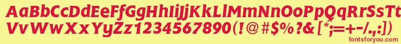 FlemingBolditalic Font – Red Fonts on Yellow Background