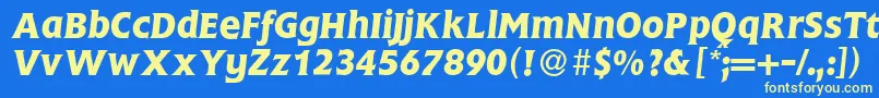 FlemingBolditalic Font – Yellow Fonts on Blue Background