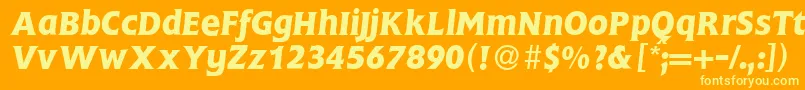 FlemingBolditalic Font – Yellow Fonts on Orange Background