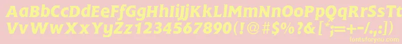 FlemingBolditalic Font – Yellow Fonts on Pink Background
