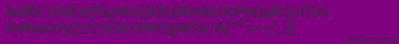 Fonte FirasanscondensedItalic – fontes pretas em um fundo violeta