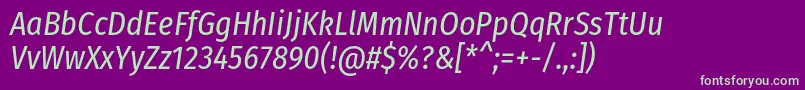 Шрифт FirasanscondensedItalic – зелёные шрифты на фиолетовом фоне