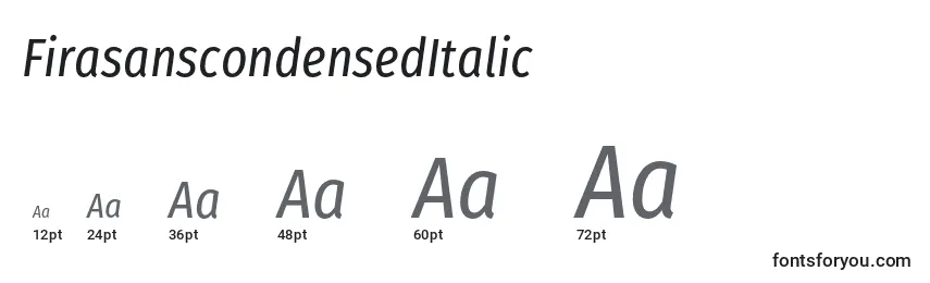 Размеры шрифта FirasanscondensedItalic