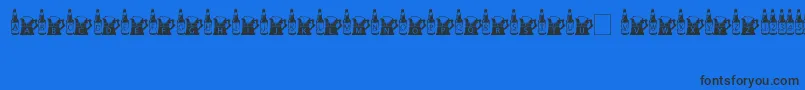 BottomsUp-Schriftart – Schwarze Schriften auf blauem Hintergrund