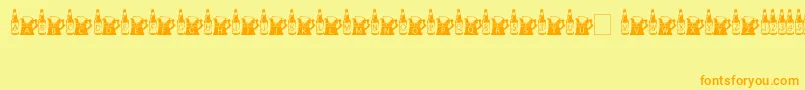 BottomsUp Font – Orange Fonts on Yellow Background