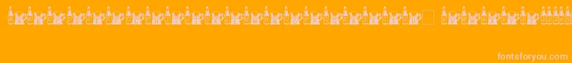 BottomsUp-Schriftart – Rosa Schriften auf orangefarbenem Hintergrund