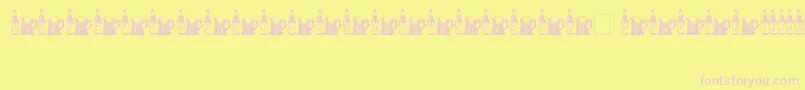 フォントBottomsUp – ピンクのフォント、黄色の背景