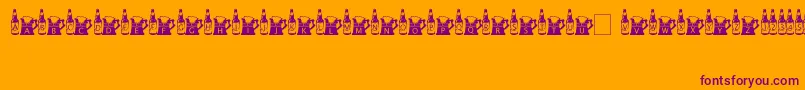 BottomsUp-fontti – violetit fontit oranssilla taustalla