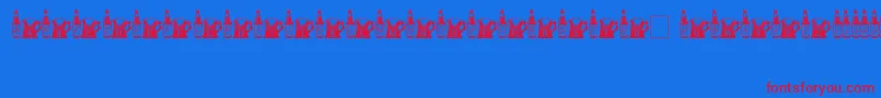 BottomsUp-fontti – punaiset fontit sinisellä taustalla