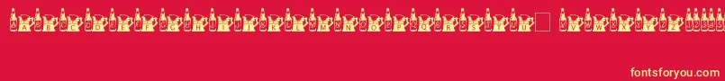 BottomsUp Font – Yellow Fonts on Red Background