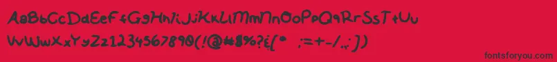 フォントSoftNotes – 赤い背景に黒い文字