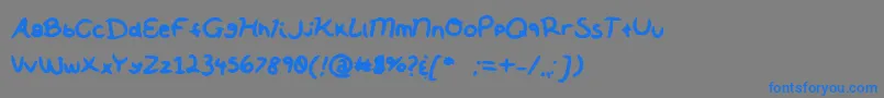 フォントSoftNotes – 灰色の背景に青い文字