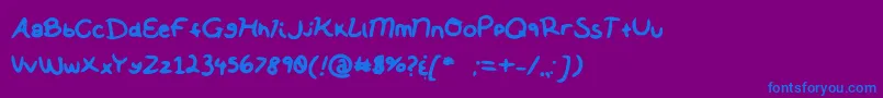 フォントSoftNotes – 紫色の背景に青い文字