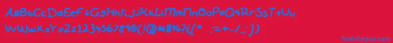 フォントSoftNotes – 赤い背景に青い文字