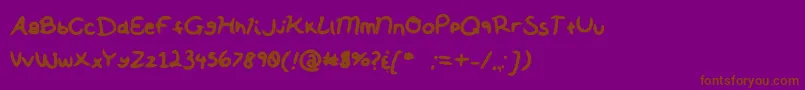 フォントSoftNotes – 紫色の背景に茶色のフォント