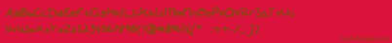 フォントSoftNotes – 赤い背景に茶色の文字