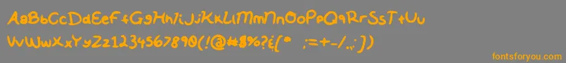 フォントSoftNotes – オレンジの文字は灰色の背景にあります。