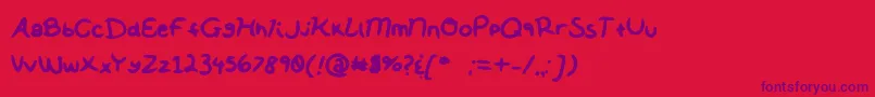 SoftNotes-Schriftart – Violette Schriften auf rotem Hintergrund