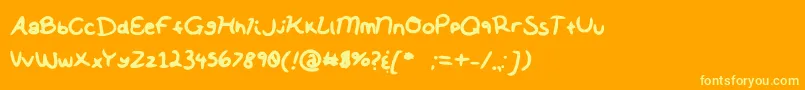 SoftNotes Font – Yellow Fonts on Orange Background