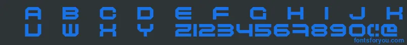 Maschinen Font – Blue Fonts on Black Background