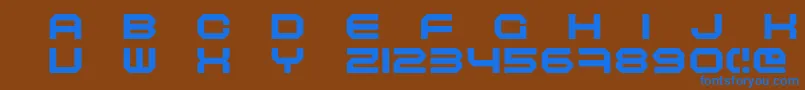 Maschinen Font – Blue Fonts on Brown Background