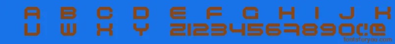 Maschinen Font – Brown Fonts on Blue Background