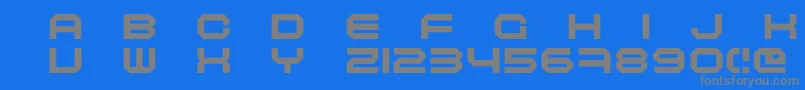 Maschinen Font – Gray Fonts on Blue Background