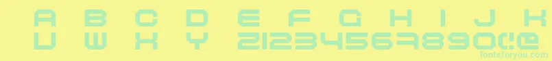 Maschinen Font – Green Fonts on Yellow Background