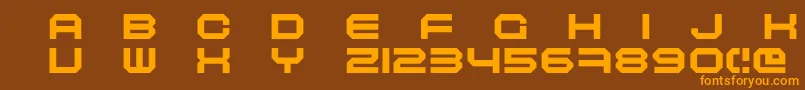 Maschinen Font – Orange Fonts on Brown Background