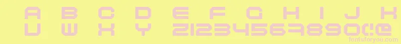 Maschinen Font – Pink Fonts on Yellow Background