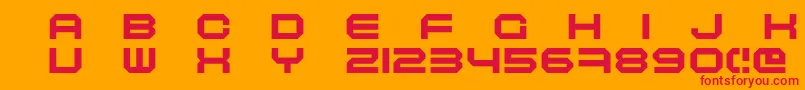 Maschinen Font – Red Fonts on Orange Background