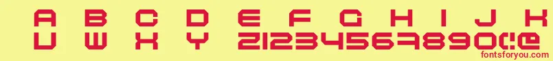 Maschinen Font – Red Fonts on Yellow Background