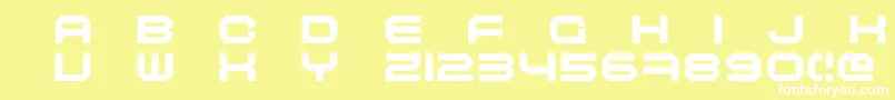 Maschinen Font – White Fonts on Yellow Background