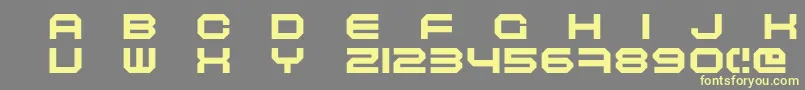 Fonte Maschinen – fontes amarelas em um fundo cinza