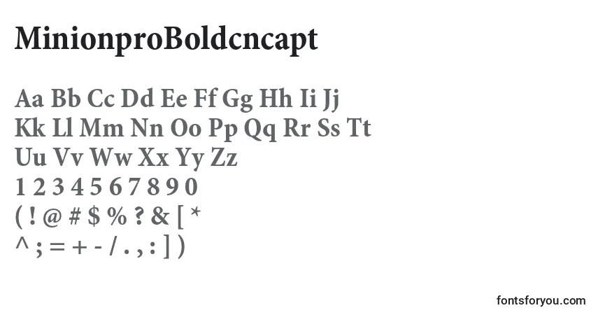 Czcionka MinionproBoldcncapt – alfabet, cyfry, specjalne znaki