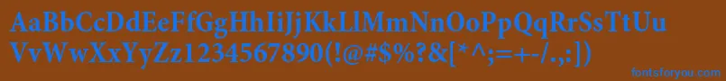 MinionproBoldcncapt Font – Blue Fonts on Brown Background