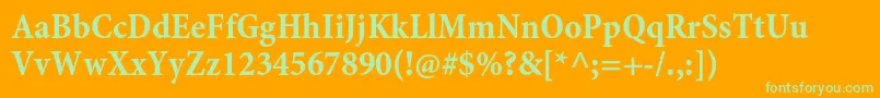 MinionproBoldcncapt Font – Green Fonts on Orange Background