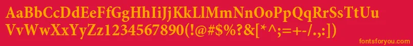 MinionproBoldcncapt Font – Orange Fonts on Red Background