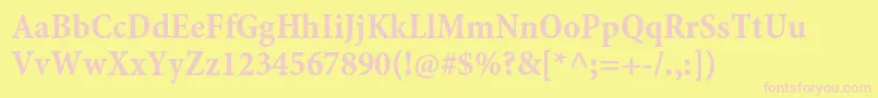 MinionproBoldcncapt Font – Pink Fonts on Yellow Background