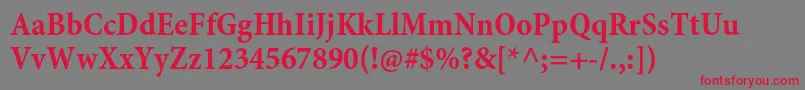 MinionproBoldcncapt Font – Red Fonts on Gray Background