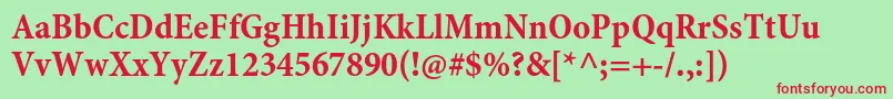 MinionproBoldcncapt Font – Red Fonts on Green Background