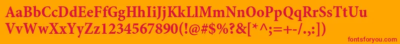 MinionproBoldcncapt Font – Red Fonts on Orange Background