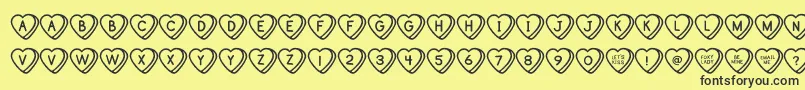 SweetHeartsOt Font – Black Fonts on Yellow Background