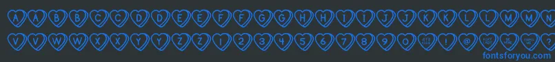 SweetHeartsOt Font – Blue Fonts on Black Background
