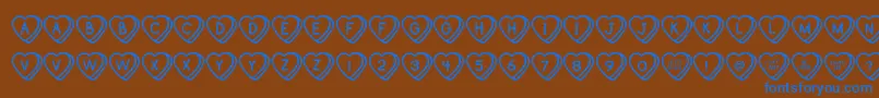 SweetHeartsOt Font – Blue Fonts on Brown Background