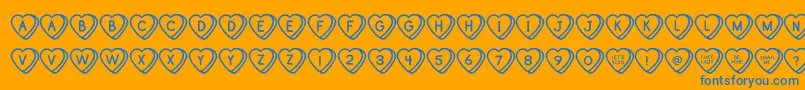 SweetHeartsOt Font – Blue Fonts on Orange Background
