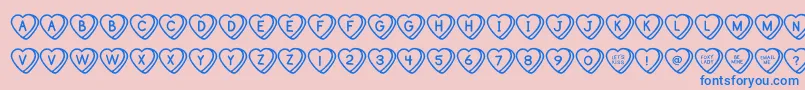 SweetHeartsOt Font – Blue Fonts on Pink Background