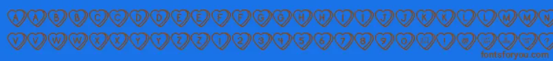 SweetHeartsOt Font – Brown Fonts on Blue Background